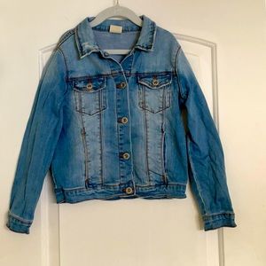 Zara Girls denim distressed jacket sz 8